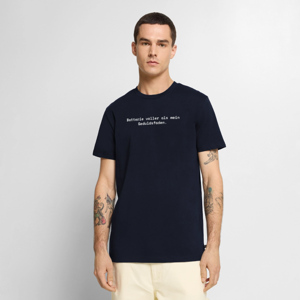 Batterie voller als mein Geduldsfaden. - Männer Premium T-Shirt - Navy